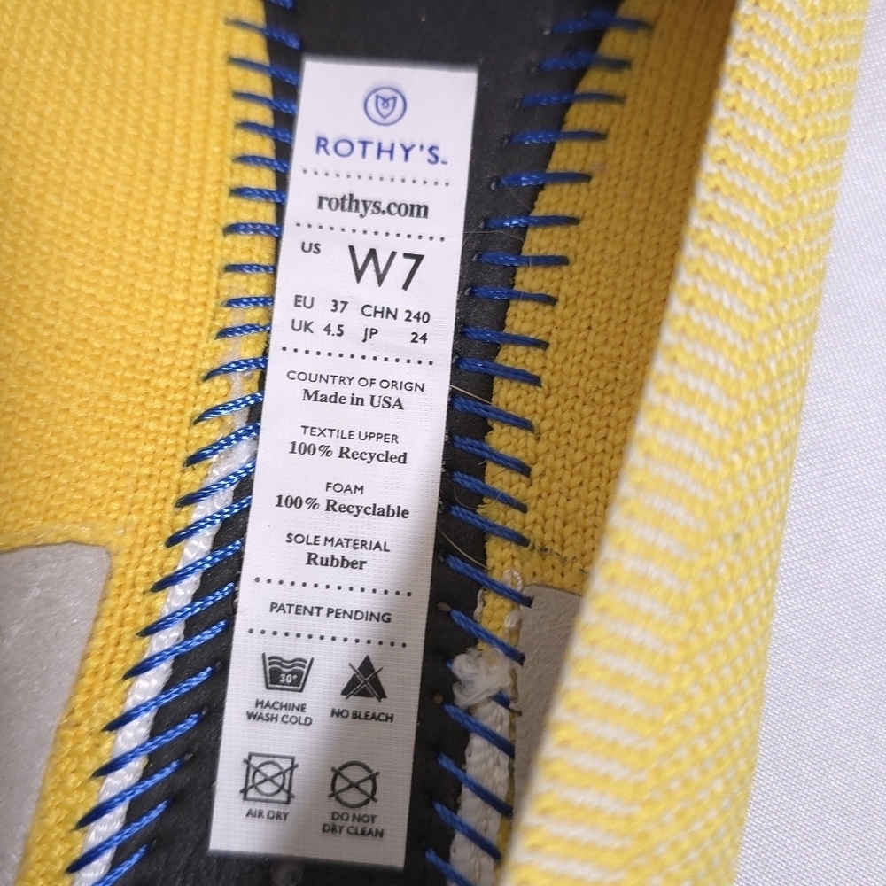 Rothys “Marigold” Yellow Size W7 Pointed Flat - Picture 6 of 7